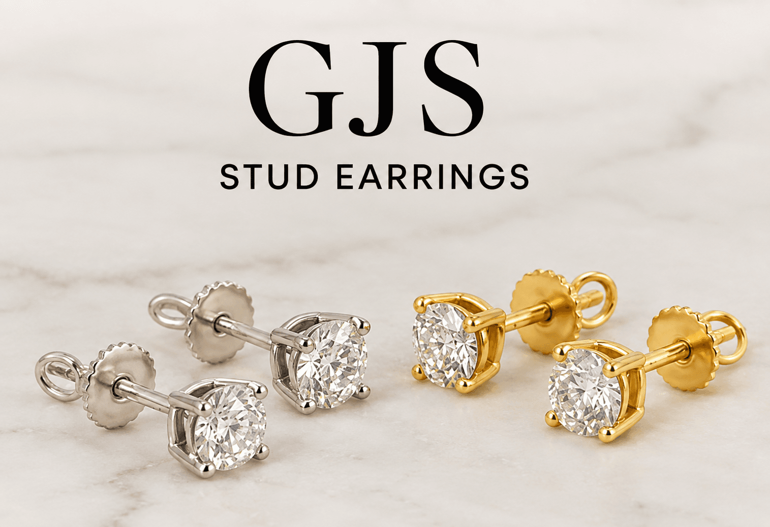 4 Prong Stud Earrings